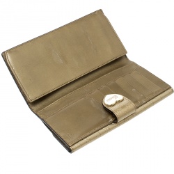 Gucci Gold Guccissima Patent Leather Heart Continental Wallet