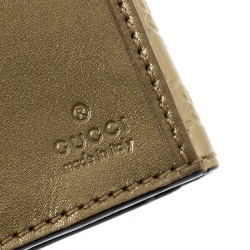 Gucci Gold Guccissima Patent Leather Heart Continental Wallet