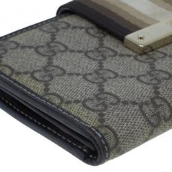 مملوكة مسبقًا محفظة غوتشي ويب أوريجينال كونتينيتال كانفاس GG بيج