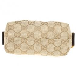 مملوكة مسبقًا Gucci Beige Ebony GG Canvas Cosmetic Pouch