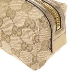 مملوكة مسبقًا Gucci Beige Ebony GG Canvas Cosmetic Pouch