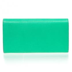 مملوكة مسبقًا Gucci Seafoam Leather Continental Wallet With Horsebit