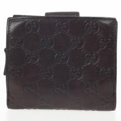Pre Owned Gucci Guccissima Brown Leather D Ring Compact Wallet