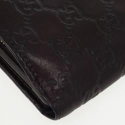 Pre Owned Gucci Guccissima Brown Leather D Ring Compact Wallet