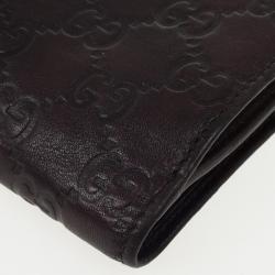 Pre Owned Gucci Guccissima Brown Leather D Ring Compact Wallet