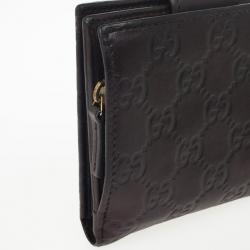 Pre Owned Gucci Guccissima Brown Leather D Ring Compact Wallet