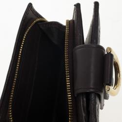 Pre Owned Gucci Guccissima Brown Leather D Ring Compact Wallet