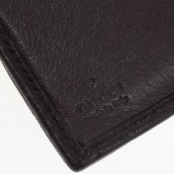 Pre Owned Gucci Guccissima Brown Leather D Ring Compact Wallet