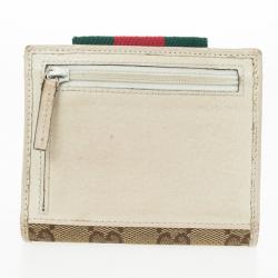 مملوكة مسبقًا Gucci Guccissima Canvas Web Detail Mini Wallet