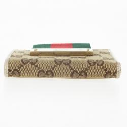 مملوكة مسبقًا Gucci Guccissima Canvas Web Detail Mini Wallet