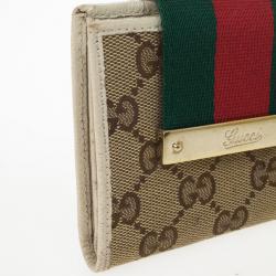 مملوكة مسبقًا Gucci Guccissima Canvas Web Detail Mini Wallet