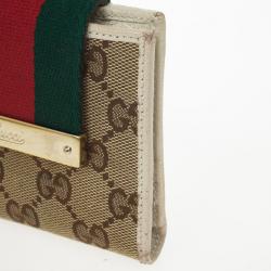 مملوكة مسبقًا Gucci Guccissima Canvas Web Detail Mini Wallet