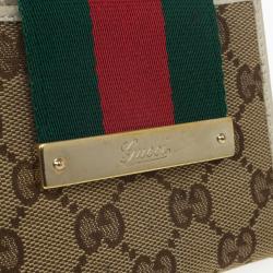 مملوكة مسبقًا Gucci Guccissima Canvas Web Detail Mini Wallet