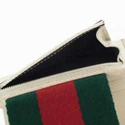 مملوكة مسبقًا Gucci Guccissima Canvas Web Detail Mini Wallet