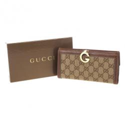 Pre Owned Gucci Monogram G Continental Wallet