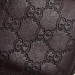 Pre Owned Gucci Brown Guccissima Leather Compact Zippy Wallet