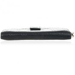Pre Owned Gucci Black Guccissima Leather Continental Wallet
