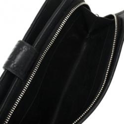 Pre Owned Gucci Black Guccissima Leather Continental Wallet