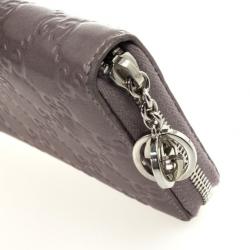 Pre Owned Gucci Metallic Guccissima Leather Long Zippy Wallet