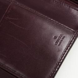 Pre Owned Gucci Burgundy Imprime Leather Monogram Continental Wallet