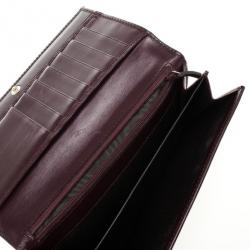Pre Owned Gucci Burgundy Imprime Leather Monogram Continental Wallet