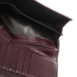 Pre Owned Gucci Burgundy Imprime Leather Monogram Continental Wallet