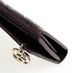 Pre Owned Gucci Burgundy Imprime Leather Monogram Continental Wallet