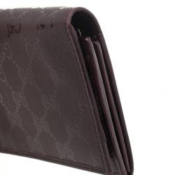 Pre Owned Gucci Burgundy Imprime Leather Monogram Continental Wallet