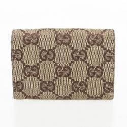 Pre Owned Gucci Monogram Compact Wallet