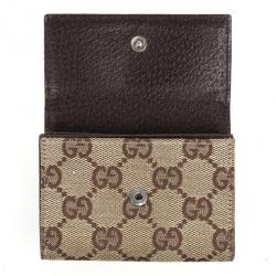 Pre Owned Gucci Monogram Compact Wallet