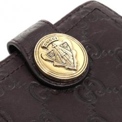 Pre Owned Gucci Brown Guccissima Leather Compact Wallet