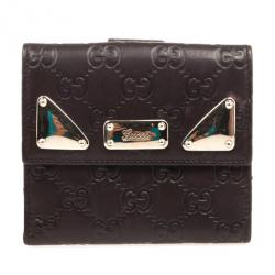 Pre Owned Gucci Brown Guccissima Indy Wallet
