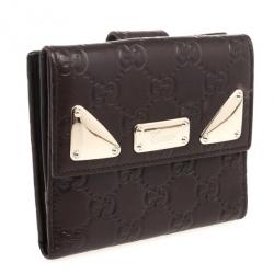 Pre Owned Gucci Brown Guccissima Indy Wallet