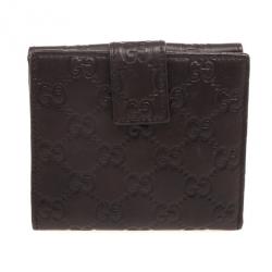 Pre Owned Gucci Brown Guccissima Indy Wallet