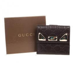 Pre Owned Gucci Brown Guccissima Indy Wallet