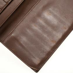 Pre Owned Gucci Parfums Brown Suede Leather Red Stripe Wallet