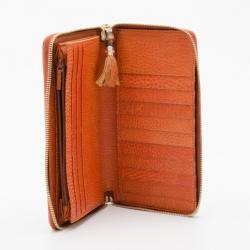 Pre Owned Gucci Zip Around Wallet with Tassel and Bamboo Detail 