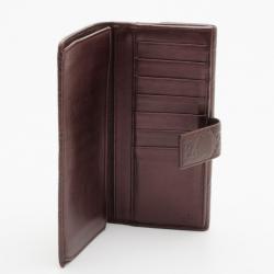 Pre Owned Gucci Burgundy Dice Guccissima Leather Chain Wallet