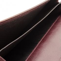 Pre Owned Gucci Burgundy Dice Guccissima Leather Chain Wallet