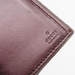 Pre Owned Gucci Burgundy Dice Guccissima Leather Chain Wallet