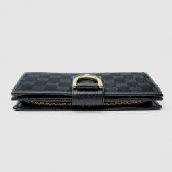 Pre Owned Gucci Black GG Canvas Continental Wallet With Spur Detail