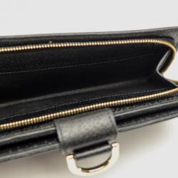 Pre Owned Gucci Black GG Canvas Continental Wallet With Spur Detail