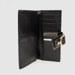 Pre Owned Gucci Black GG Canvas Continental Wallet With Spur Detail
