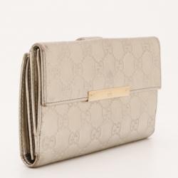 مملوكة مسبقًا Gucci Silver Guccissima Continental Wallet 
