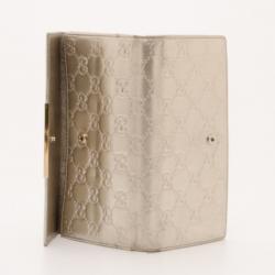 مملوكة مسبقًا Gucci Silver Guccissima Continental Wallet 
