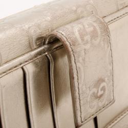 مملوكة مسبقًا Gucci Silver Guccissima Continental Wallet 