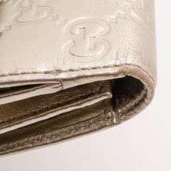 مملوكة مسبقًا Gucci Silver Guccissima Continental Wallet 