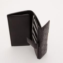 مملوكة مسبقًا Gucci Black Guccissima Continental Wallet 