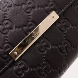 مملوكة مسبقًا Gucci Black Guccissima Continental Wallet 