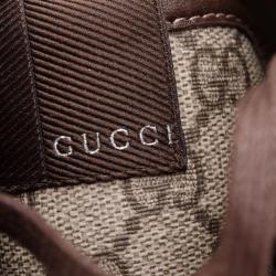 Pre Owned Gucci Brown Monogram GG High Top Sneaker Size 43